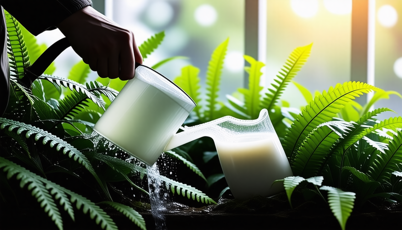 découvrez comment arroser vos fougères avec de l'eau additionnée de lait pour favoriser leur croissance et renforcer leur santé naturellement.