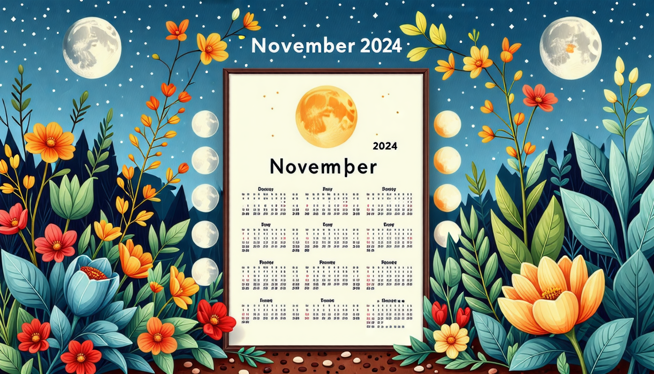 découvrez notre calendrier lunaire de novembre 2024 pour optimiser l'entretien de votre jardin. identifiez les journées idéales pour semer, planter et récolter, en harmonie avec les phases de la lune.