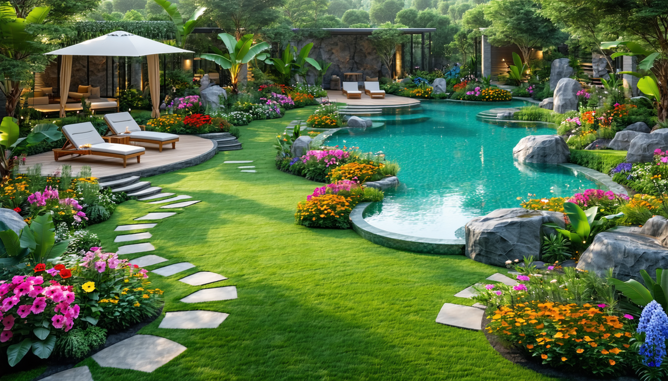 découvrez nos conseils pratiques pour aménager un jardin autour d'une piscine et transformer votre extérieur en un véritable espace relaxant, propice à la détente et à la convivialité, tout en valorisant votre maison.