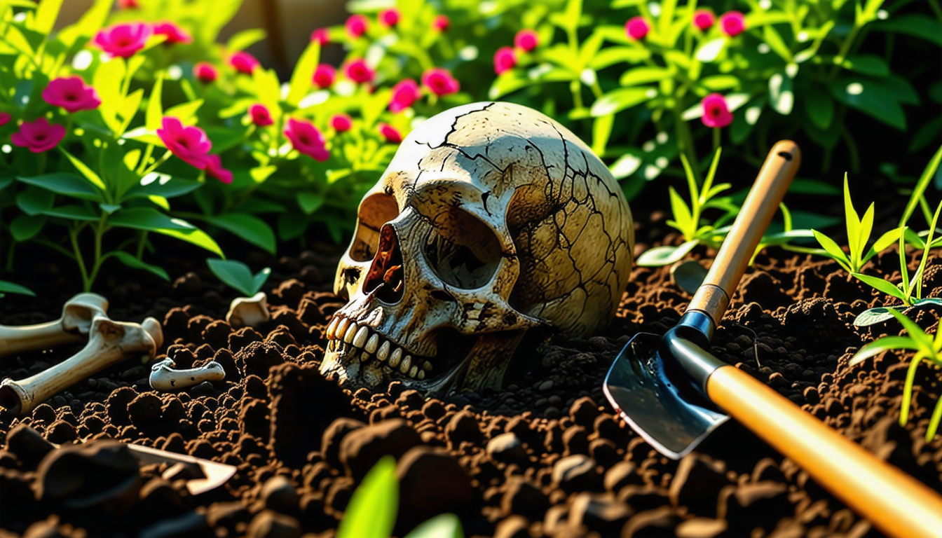 plongez dans l'horreur d'une découverte macabre lors de travaux de jardinage : un crâne et des os humains exhumés. cette histoire troublante soulève des questions sur le passé et révèle des secrets enfouis. ne manquez pas cette enquête fascinante sur un mystère qui fait frémir.