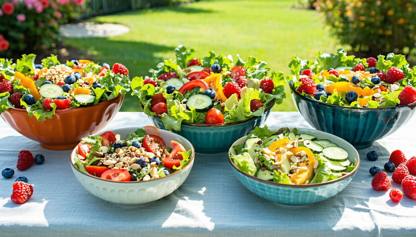 découvrez nos 5 recettes de salades estivales savoureuses et nutritives. parfaites pour vous régaler tout en prenant soin de votre santé, ces créations culinaires vous apportent fraîcheur et gourmandise cet été.