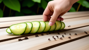 Déposer des rondelles de concombre pour faire fuir les fourmis