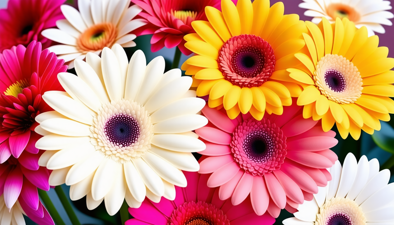 découvrez le gerbera, symbole de joie, de gaieté et d'innocence, une fleur colorée qui illumine chaque occasion avec éclat et fraîcheur.