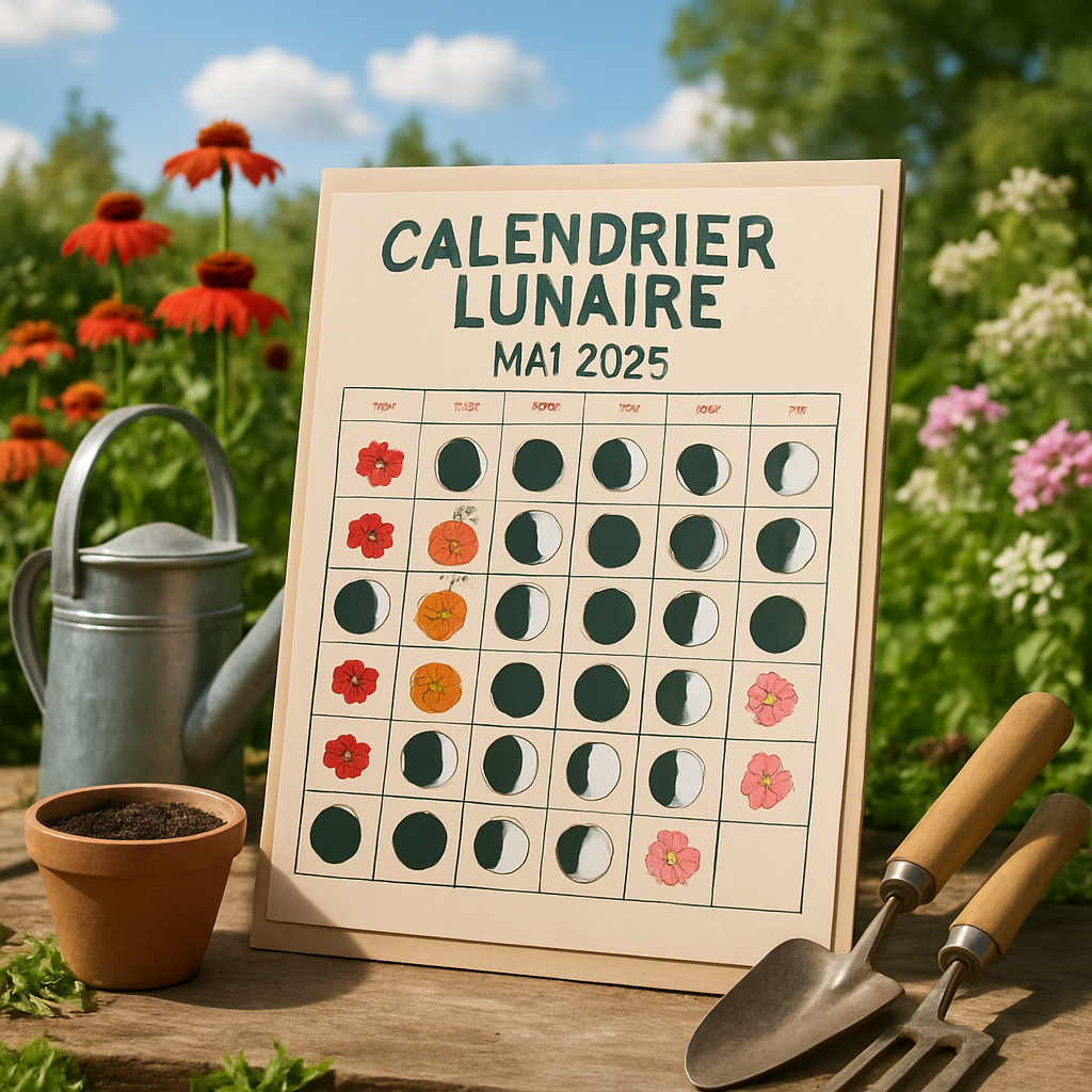 découvrez le calendrier lunaire de mai 2025 et optimisez votre jardinage. apprenez quelles sont les meilleures journées pour semer, planter et récolter grâce aux influences de la lune. ne manquez pas ces conseils précieux pour réussir votre potager !