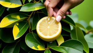 Le jus de citron pour raviver la couleur des feuilles jaunies