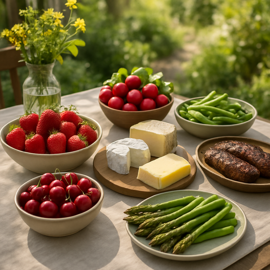 en mai, explorez les délices de saison ! découvrez les fruits et légumes frais, ainsi que les fromages et viandes à déguster pour un repas savoureux et harmonieux. profitez des saveurs printanières et de la richesse du terroir.