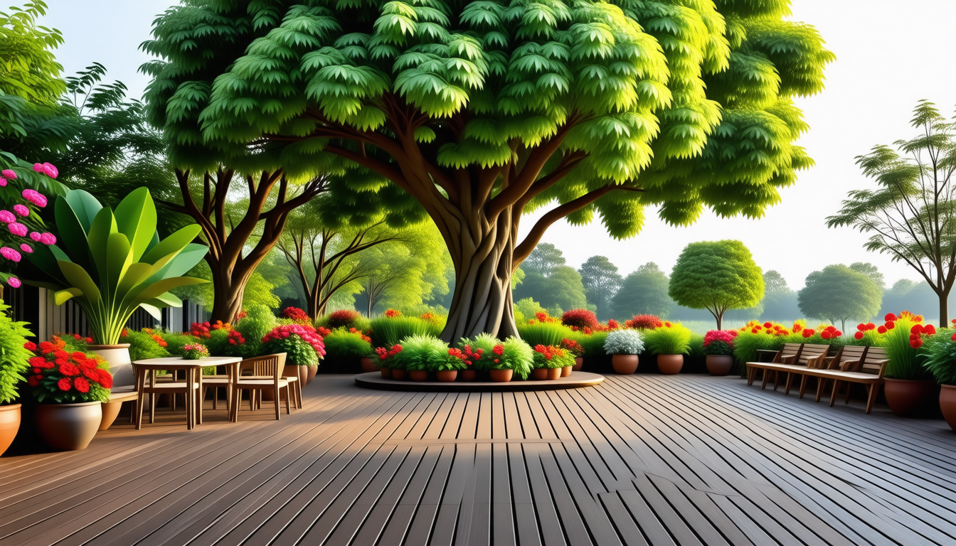 découvrez comment sublimer votre terrasse en organisant l’espace autour d’un arbre central et en associant harmonieusement le bois et le végétal pour créer un extérieur chaleureux et accueillant.