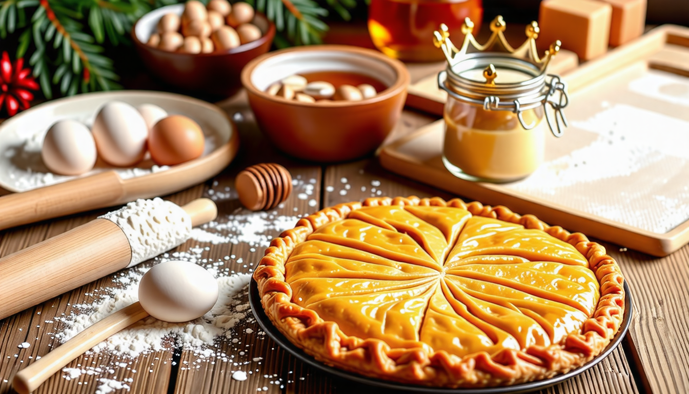 découvrez notre recette classique de galette des rois maison, parfaite pour célébrer l'épiphanie ! facile à réaliser et sans gluten, cette délicieuse pâtisserie ravira petits et grands. suivez nos étapes simples pour un moment gourmand qui mettra tout le monde d'accord.