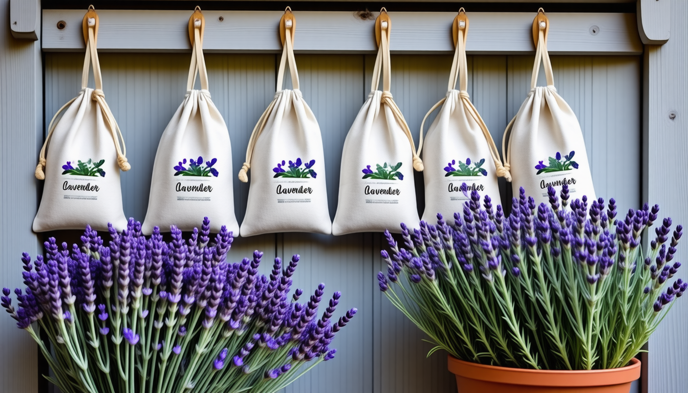 suspendre des sachets de lavande dans votre abri de jardin pour parfumer naturellement l'espace et repousser efficacement les mites.