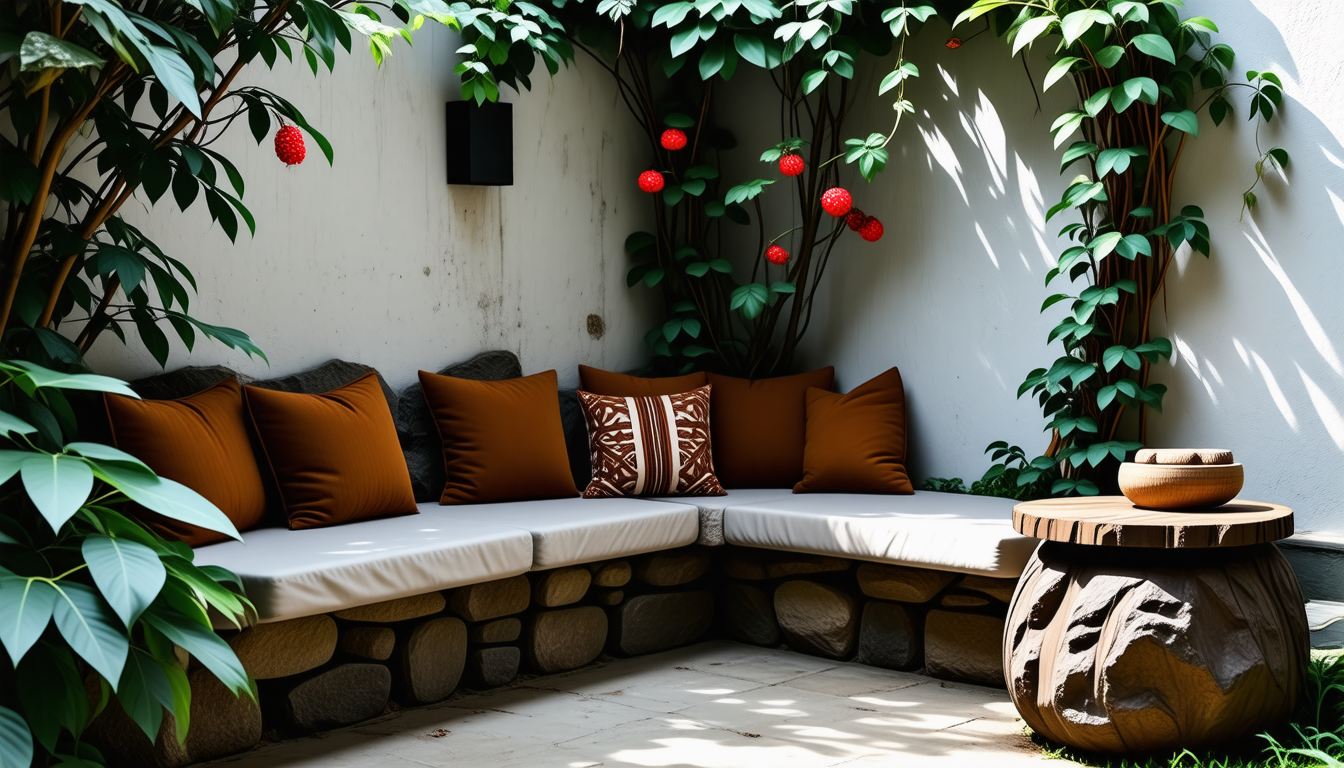 découvrez comment créer une banquette maçonnée pour aménager un coin salon extérieur rustique, convivial et durable, parfait pour profiter de moments de détente en plein air.