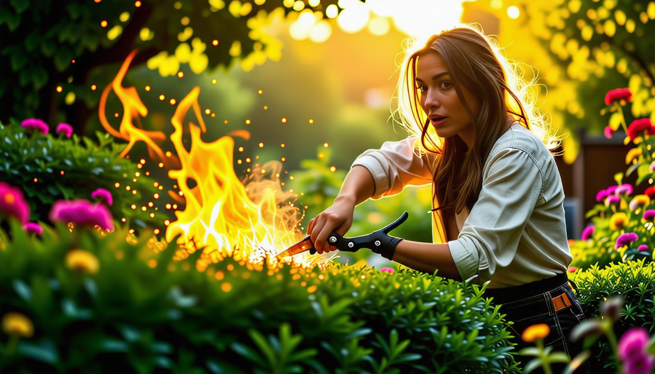 découvrez l'incident surprenant d'une femme qui déclenche un incendie en taillant sa haie pendant des travaux de jardinage. une histoire fascinante mêlant imprudence et le pouvoir destructeur du feu.