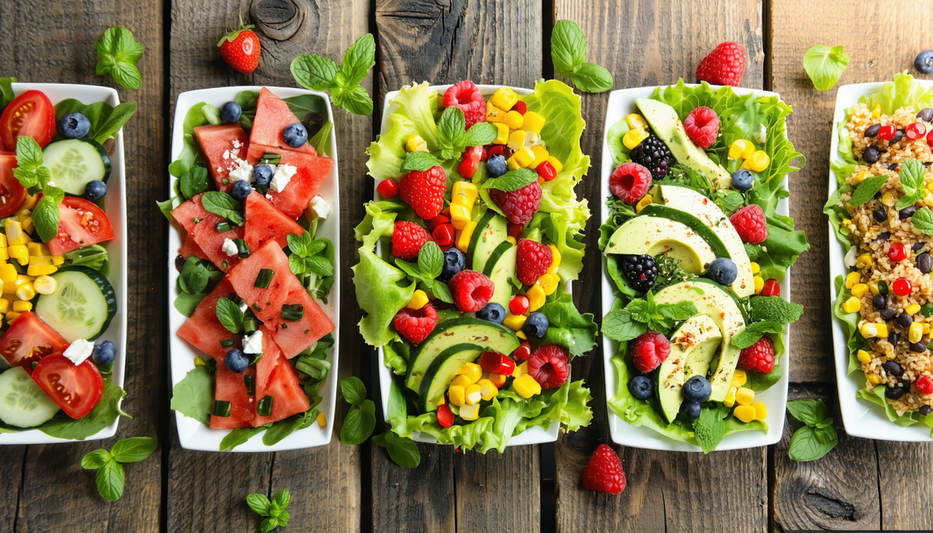 découvrez cinq recettes de salades estivales délicieuses à préparer en seulement cinq minutes. idéales pour des repas rapides et rafraîchissants, ces recettes vous permettront de savourer l'été sans passer des heures en cuisine.